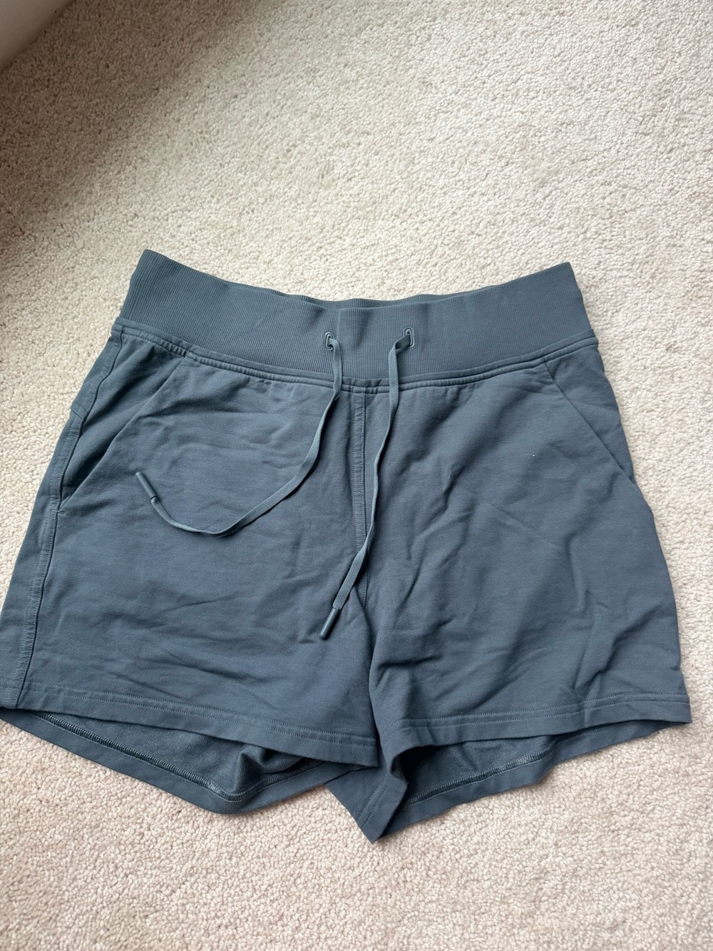 lululemon athletica Ribbed Waist Drawstring Shorts - Slate Blue
